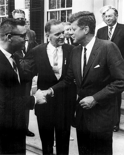 Photo of John F. Kennedy with Carl Haywood