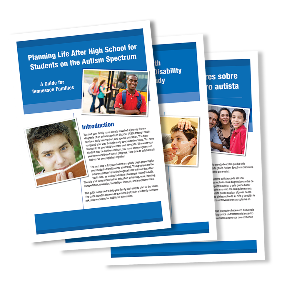 picture of autism brochures and fliers