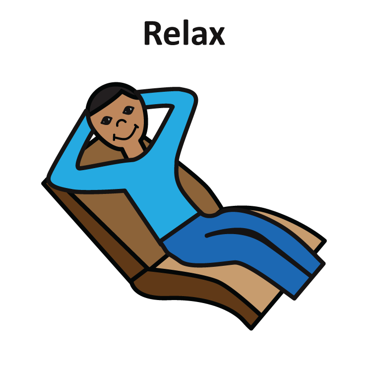 person relaxing clipart