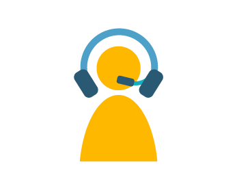 illustration of person wearing headset to answer phone