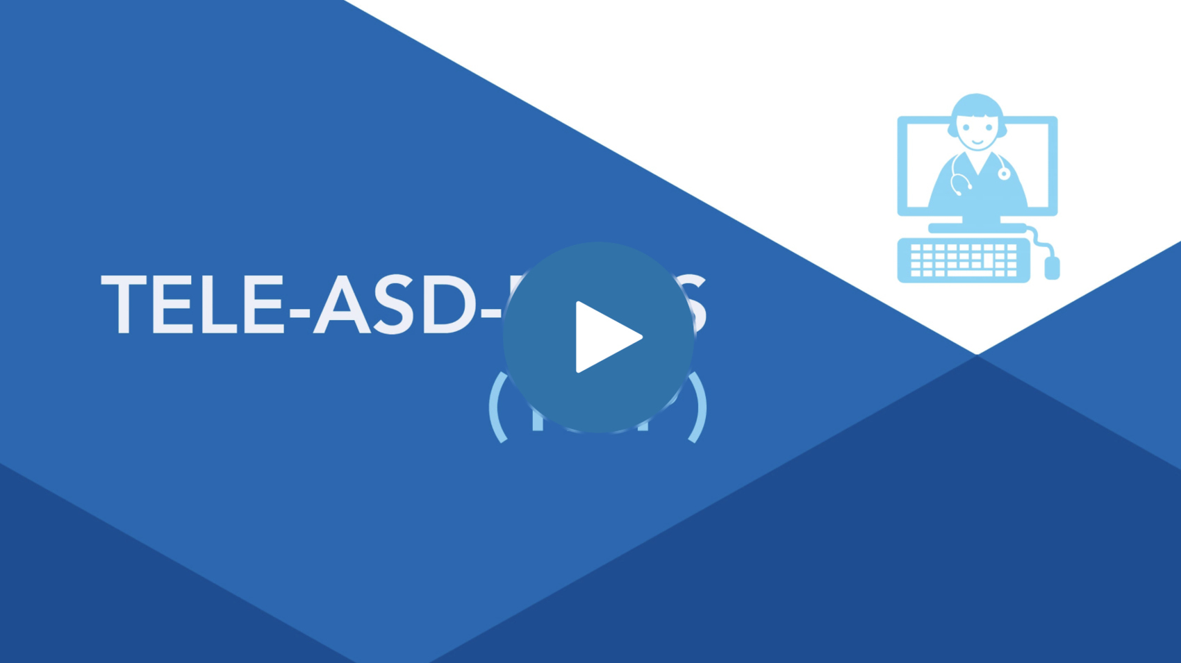 blue geometric background with blue play button