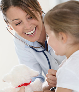 doctor with young girl