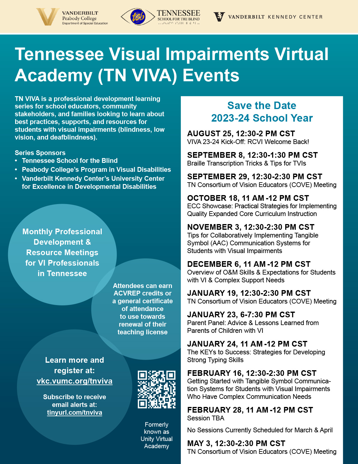 Tennessee Visual Impairments Virtual Academy - Webinar Series